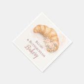 Romantischer Blush-Croissant-Bäckereibetrieb Serviette (Ecke)
