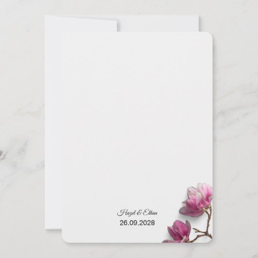 Romantischer Blush & Herbst Einladung zur botanisc (Rückseite)