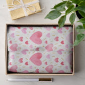 Romantischer Blush & Karmesin-Wasserfarben-Herzen Seidenpapier (Geschenk)