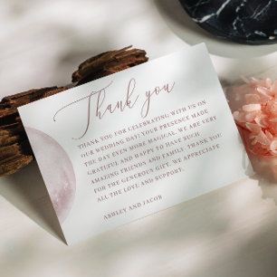 Romantischer Blush-Mond Himmlische Hochzeit in S Dankeskarte