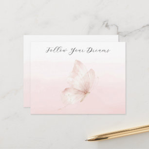 Romantischer Blush Ombre Rosa Schmetterling Postkarte