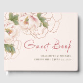 Romantischer Blush Pink Peony Floral Wedding Guest Gästebuch (Vorderseite)