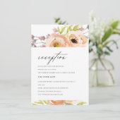 ROMANTISCHER BLUSPEACH PINK LILA FLORALER EMPFANG EINLADUNG (Stehend Vorderseite)