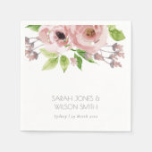 ROMANTISCHER BLUSPINK WASSERFARBENBODEN SERVIETTE (Vorderseite)