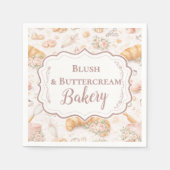 Romantischer Blütentee-Croissant-Bäckereibetrieb Serviette (Vorderseite)