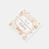 Romantischer Blütentee-Croissant-Bäckereibetrieb Serviette (Ecke)