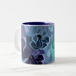 Romantischer Bohemischer Aquamariner und Lila Tape Zweifarbige Tasse