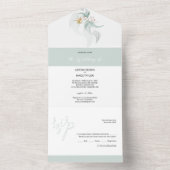 Romantischer Boho Eucaliptus im Minz Wasserfarben  All In One Einladung (Innen)