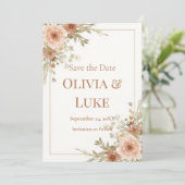 Romantischer Boho-Garten Aquarell Blumen Pampas Einladung (Stehend Vorderseite)