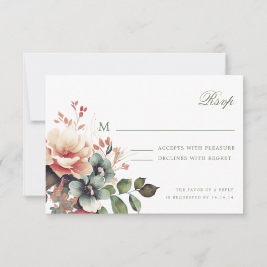 Romantischer Boho Herbst Herbstwochenende RSVP (Vorderseite)