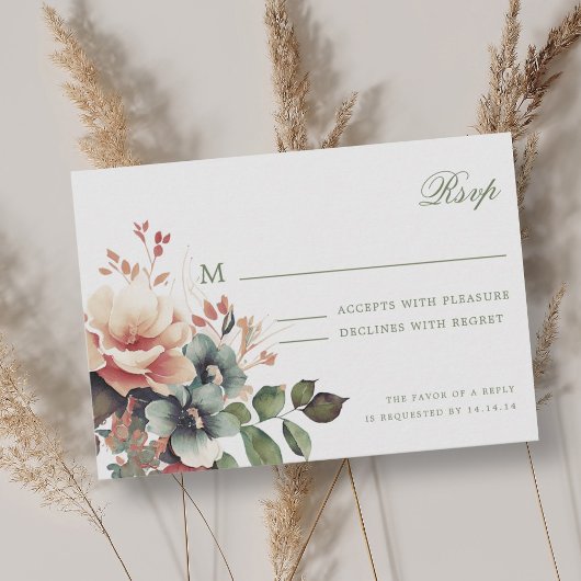 Romantischer Boho Herbst Herbstwochenende RSVP Karte