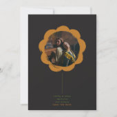 Romantischer Boho Retro Gemalter Blumenrahmen Foto Save The Date (Vorderseite)