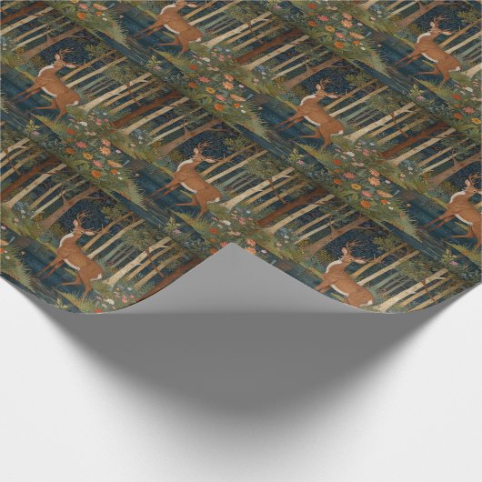 Romantischer bohoner, rustikaler Hirsch Geschenkpapier (Ecke)