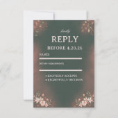 Romantischer botanischer grüner Blush RSVP Karte (Vorderseite)
