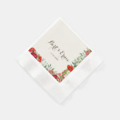 Romantischer Botanischer Hochzeitcocktail Serviette (Ecke)