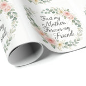 Romantischer botanischer Kranz Muttertag Zitat Ges Geschenkpapier (Rolleneckpunkt)