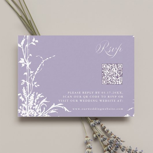 Romantischer botanischer Torbogen-Garten Lavendel- RSVP Karte