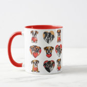 Romantischer Boxer Dog Wasserfarbe Tasse (Links)