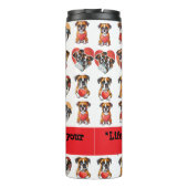 Romantischer Boxerhund und Wasserfarben des Herzen Thermosbecher (Rückseite)