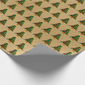 Romantischer Bronzeblitz Weihnachtsbaum Geschenkpapier (Ecke)