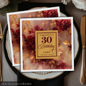 Romantischer Burgund Blush Gold Boho 30. Geburtsta Serviette
