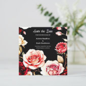 Romantischer Burgund-Minimalismus Save The Date (Stehend Vorderseite)
