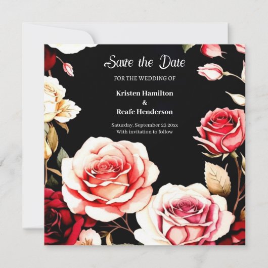 Romantischer Burgund-Minimalismus Save The Date (Vorderseite)