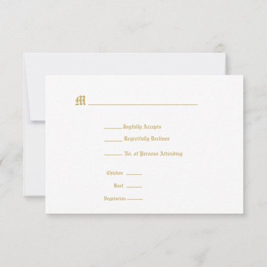 Romantischer Burgund und Goldrahmen RSVP Karte (Rückseite)