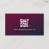 Romantischer Burgunder Blumenzettel - QR-Code Begleitkarte (Rückseite)