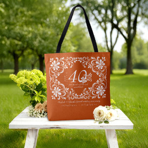Romantischer Burnt Orange 40. Hochzeitstag Tasche