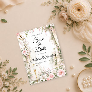 Romantischer Cello-Garten Serenity Hochzeit Save The Date