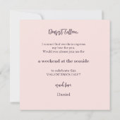 Romantischer Champagner und Rose zum Valentinstag Einladung (Rückseite)