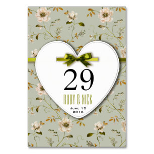 Romantischer Charme Vintage Blumen Hochzeitskollek Tischnummer