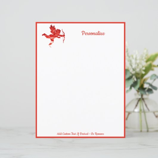 Romantischer Cherub Cupid Valentine Red (Stehend Vorderseite)