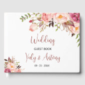 Romantischer Chic Blush Rose Memory Signature Gästebuch (Vorderseite)