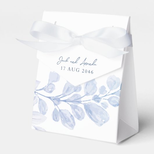 Romantischer Chic Classic Blue Floral Gevor Box Geschenkschachtel (Vorderseite)