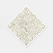 Romantischer Chic Herz Wirbel Brautparty Serviette (Ecke)