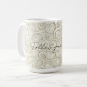Romantischer Chic Herz Wirbel Kaffeetasse (Vorderseite Links)