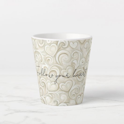 Romantischer Chic Herz Wirbel Milchtasse (Vorderseite)
