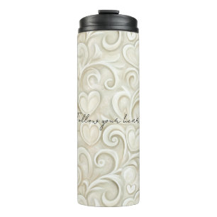 Romantischer Chic Herz Wirbel Thermosbecher