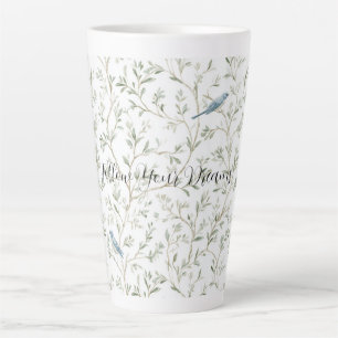 Romantischer Chic Hübsche Blaue Vögel Blumen Milchtasse