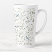 Romantischer Chic Hübsche Blaue Vögel Blumen Milchtasse (Rechts)