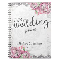 Romantischer Chic Peony Floral & Lace Hochzeitspla