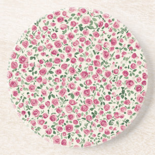 Romantischer Chic Pink Roses Floral Getränkeuntersetzer