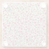 Romantischer Chic Pink Roses Floral Glasuntersetzer (Rückseite)
