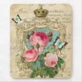 Romantischer Chic-viktorianische Art-Rosen Mousepad (Vorne)