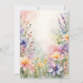 Romantischer Chic Wasserfarbe Wildblumen Brautpart Einladung (Rückseite)