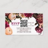 Romantischer Chrysanthemum Aquamarin UAWG QR Code Begleitkarte (Rückseite)