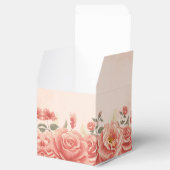 Romantischer Coral Rose Garden Wedding Square Geschenkschachtel (Geöffnet)