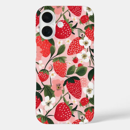 Romantischer Cotattecore Erdbeere Botanischer Gart Case-Mate iPhone Hülle (Rückseite)